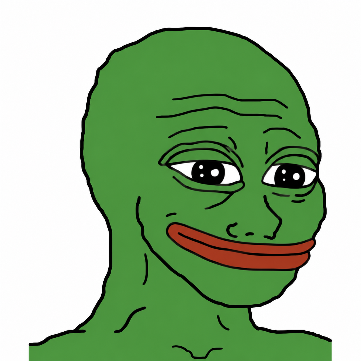 Pepe Wojak looking sideways